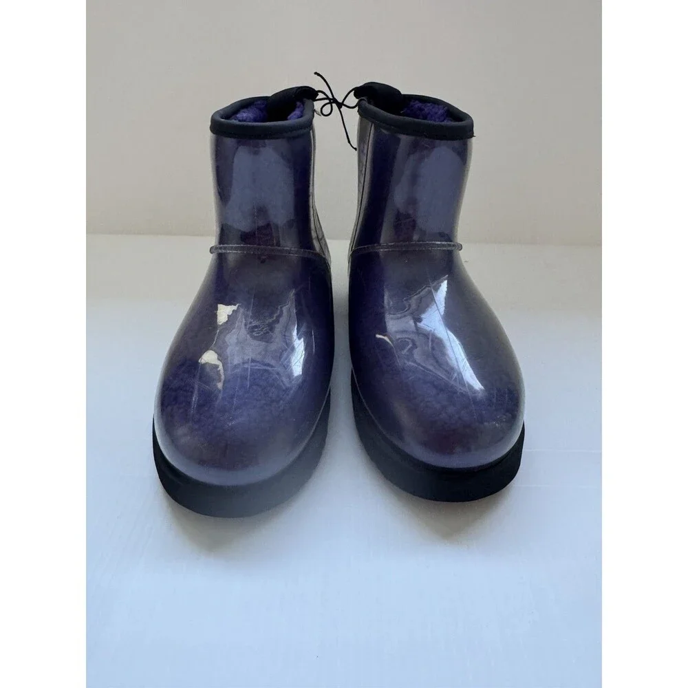 UGG Classic Clear Mini Purple Waterproof Boots Women US 6 EU 37 Shearling